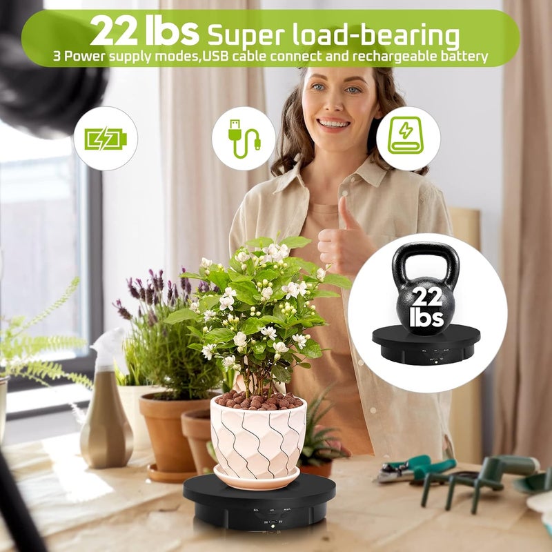 JAYEGT 3 in 1 Motorized Rotating Display Stand with 5.74/7.08/8.66 inch Replacement Cover，Max 22lbs Load , 3D Models, Cake -White - Image 5